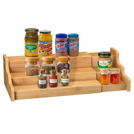 3-Tier Bamboo Expandable Spice Rack Yellow HL-02