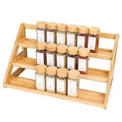 Bamboo Tiered Spice Rack, Countertop Spice Organizer HL-04